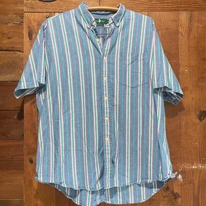 Hunt Club Men’s Short Sleeve Striped Button Down